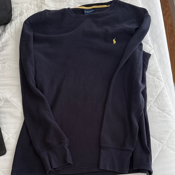 Polo Ralph Lauren Black Crewneck with Yellow Trim - Picture 1 of 2